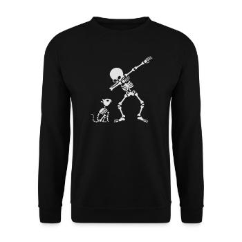Dab dabbing skeleton Pet Cat Bones - Sweat-shirt Unisexe - noir - Devant - Alina (178cm) & Michal (187cm)