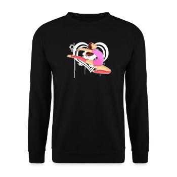 Turnen - Turnerin - Leichtathletik - Unisex Pullover - Schwarz - Vorne - Alina (178cm) & Michal (187cm)