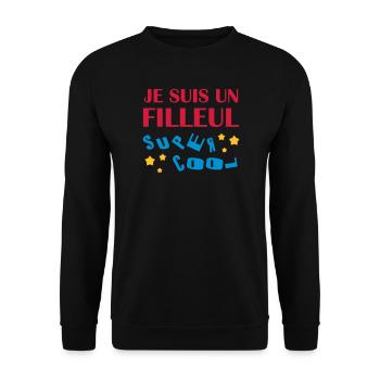 Patin / Pate / Patentochter / Patensohn - Unisex Pullover - Schwarz - Vorne - Alina (178cm) & Michal (187cm)