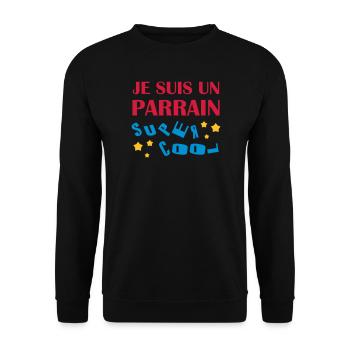 Onkel / Tante / Vetter / Cousin / Kusine - Unisex Pullover - Schwarz - Vorne - Alina (178cm) & Michal (187cm)