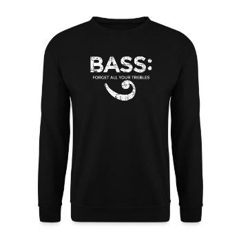 BASS - Forget all your trebles (Vintage/Blanc) - Sweat-shirt Unisexe - noir - Devant - Alina (178cm) & Michal (187cm)
