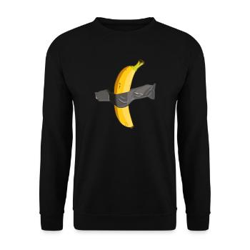 Art de la banane scotché - Sweat-shirt Unisexe - noir - Devant - Alina (178cm) & Michal (187cm)