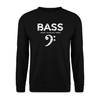 BASS I wont cause any treble (Vintage/White) - Unisex Sweatshirt - black - Front - Alina (178cm) & Michal (187cm)