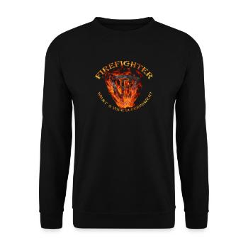 Flamefighter Emblem - Unisex Sweatshirt - black - Front - Alina (178cm) & Michal (187cm)