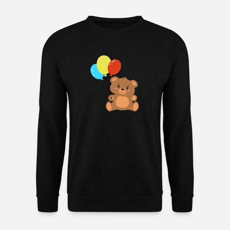 Teddybär mit Luftballons - Unisex Pullover - Schwarz