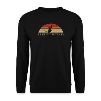 Sunset Snowboarder in Pines Retro Tee - Unisex Sweatshirt - black - Front - Alina (178cm) & Michal (187cm)