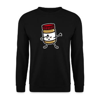 Dab Dabbing peanut butter jar - Sweat-shirt Unisexe - noir - Devant - Alina (178cm) & Michal (187cm)