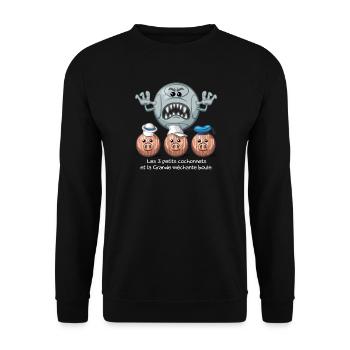 Les 3 petits cochonnets - Unisex Pullover - Schwarz - Vorne - Alina (178cm) & Michal (187cm)
