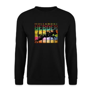 Hollandse Herder Rauhaar - Unisex Pullover - Schwarz - Vorne - Alina (178cm) & Michal (187cm)