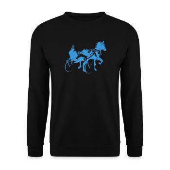 Trabrennen traber - Unisex Pullover - Schwarz - Vorne - Alina (178cm) & Michal (187cm)