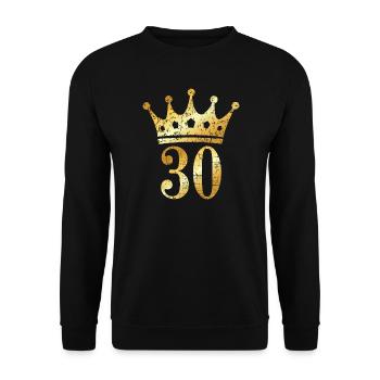 30. Geburtstag Krone (Vintage Goldgelb) - Unisex Pullover - Schwarz - Vorne - Alina (178cm) & Michal (187cm)