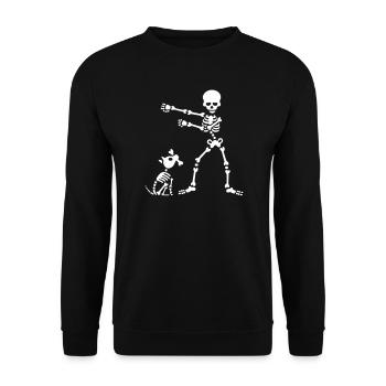 Flossing floss like a boss squelette chien danse - Sweat-shirt Unisexe - noir - Devant - Alina (178cm) & Michal (187cm)