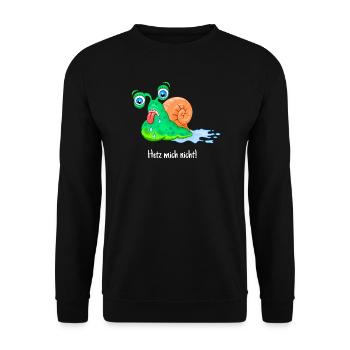 Nicht hetzen, dicke Schnecke, fett, laufen, - Unisex Pullover - Schwarz - Vorne - Alina (178cm) & Michal (187cm)