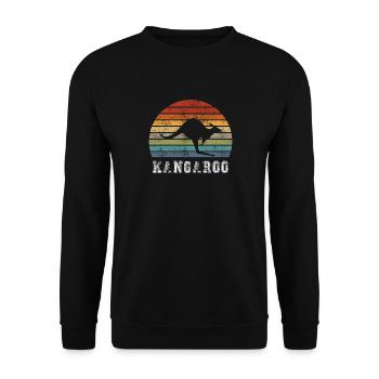 Kangourou Vintage Design / Cadeau - Sweat-shirt Unisexe - noir - Devant - Alina (178cm) & Michal (187cm)