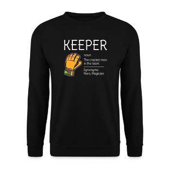 Goalie Description Goalkeeper Definition Synonym - Unisex Sweatshirt - black - Front - Alina (178cm) & Michal (187cm)
