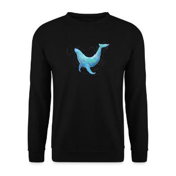 Humpback Whale - Unisex Pullover - Schwarz - Vorne - Alina (178cm) & Michal (187cm)