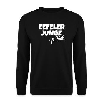 Eefeler Junge op Jöck (Weiß) Eifel Jungs - Unisex Pullover - Schwarz - Vorne - Alina (178cm) & Michal (187cm)