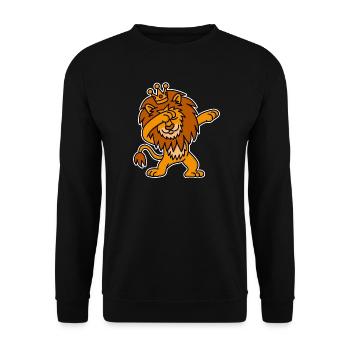 Dabbing Lion Crown Dutch dab King's day King - Unisex Sweatshirt - black - Front - Alina (178cm) & Michal (187cm)