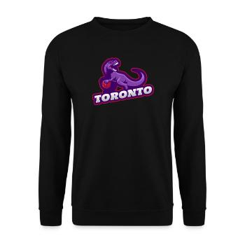 Toronto Dino Basketball Fan Streetwear Shirt - Unisex Sweatshirt - black - Front - Alina (178cm) & Michal (187cm)