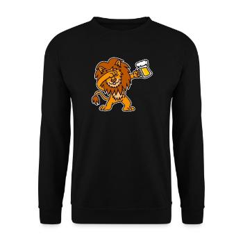 Dab dabbing Lion beer Dutch King's day king lions - Unisex Sweatshirt - black - Front - Alina (178cm) & Michal (187cm)