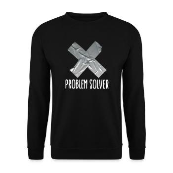 Problem solver funny Duct tape husband father - Unisex Sweatshirt - black - Front - Alina (178cm) & Michal (187cm)