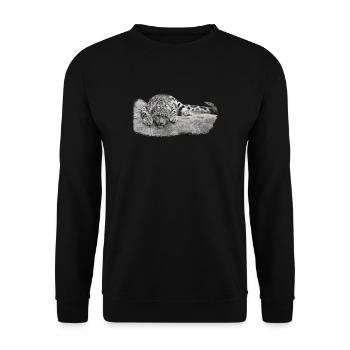 gifts big cat lovers, snow leopard boy - Unisex Sweatshirt - black - Front - Alina (178cm) & Michal (187cm)