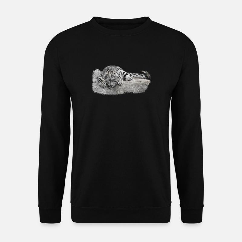 geschenke raubkatzenliebhaber, Schneeleopard Junge - Unisex Pullover - Schwarz