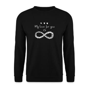Love - Unisex Pullover - Schwarz - Vorne - Alina (178cm) & Michal (187cm)