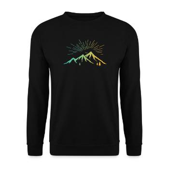 Strahlende Berge - Unisex Pullover - Schwarz - Vorne - Alina (178cm) & Michal (187cm)
