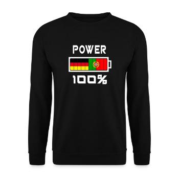 L'Allemagne et le Portugal Power 100% - Sweat-shirt Unisexe - noir - Devant - Alina (178cm) & Michal (187cm)