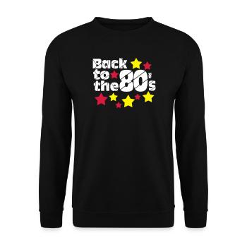 Fête des années 80, chemise amusante, retour aux années 80.. (25) - Sweat-shirt Unisexe - noir - Devant - Alina (178cm) & Michal (187cm)