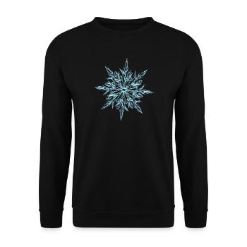 Blue Snow Crystal Pattern - Unisex Sweatshirt - black - Front - Alina (178cm) & Michal (187cm)