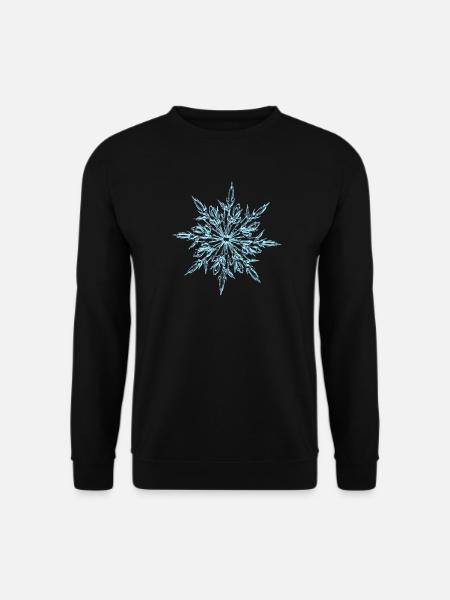 Blue Snow Crystal Pattern - Unisex Sweatshirt - black