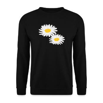 Blume Gänseblümchen - Unisex Pullover - Schwarz - Vorne - Alina (178cm) & Michal (187cm)
