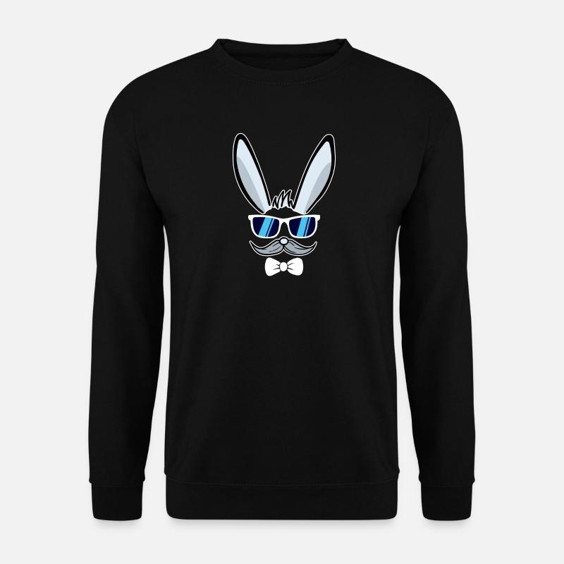 Er | Osterhase Gesicht Osterhäschen Frohe Ostern - Unisex Pullover - Schwarz