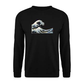 The Wave | The Wave | Katsushika Hokusai - Unisex Sweatshirt - black - Front - Alina (178cm) & Michal (187cm)