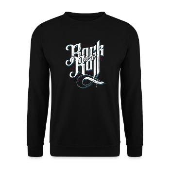 Rock and Roll - Rock 'n' Roll - Rocknroll - Sweat-shirt Unisexe - noir - Devant - Alina (178cm) & Michal (187cm)