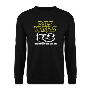 Junggesellenabschied , die Macht ist bei ihr(25) - Unisex Pullover - Schwarz - Vorne - Alina (178cm) & Michal (187cm)