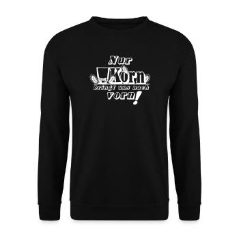 Korn , Party , Nur Korn bringt uns nach vorn(25) - Unisex Pullover - Schwarz - Vorne - Alina (178cm) & Michal (187cm)