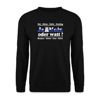 Hamburg , Tradition , Fan , Ja Moin oder watt (25) - Unisex Pullover - Schwarz - Vorne - Alina (178cm) & Michal (187cm)
