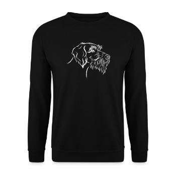Portrait Deutsch Drahthaar - Unisex Pullover - Schwarz - Vorne - Alina (178cm) & Michal (187cm)