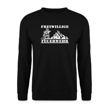 Freiwillige Feuerwehr , Shirt , Notfall,Feuer (25) - Unisex Pullover - Schwarz - Vorne - Alina (178cm) & Michal (187cm)