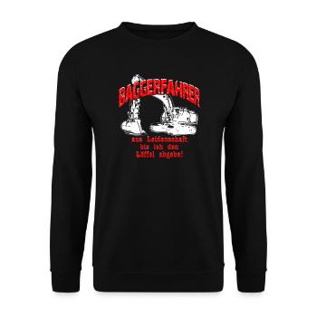 Baggerfahrer Leidenschaft Bagger - Unisex Pullover - Schwarz - Vorne - Alina (178cm) & Michal (187cm)