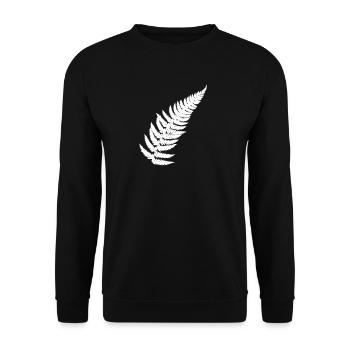 Contrasting Fern Feather - Unisex Sweatshirt - black - Front - Alina (178cm) & Michal (187cm)