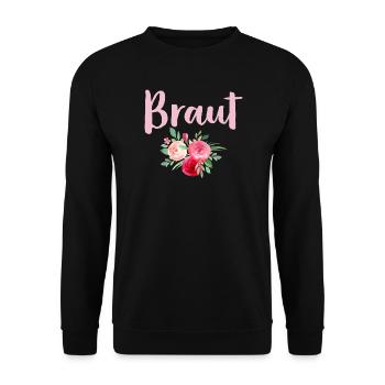 Braut Rosen romantisch Junggesellinnenabschied - Unisex Pullover - Schwarz - Vorne - Alina (178cm) & Michal (187cm)