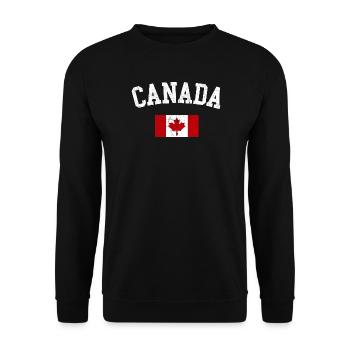 Canada Arc with Maple Flag - Unisex Sweatshirt - black - Front - Alina (178cm) & Michal (187cm)