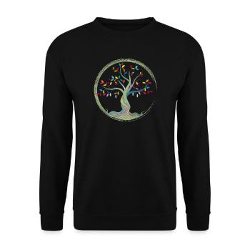 petit arbre avec des feuilles colorées en cercle - Sweat-shirt Unisexe - noir - Devant - Alina (178cm) & Michal (187cm)