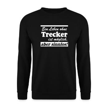 Traktor , Trecker , Landmaschine Leben sinnlos(25) - Unisex Pullover - Schwarz - Vorne - Alina (178cm) & Michal (187cm)