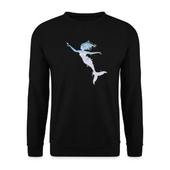 sirène ludique dans des couleurs pastel fraîches - Sweat-shirt Unisexe - noir - Devant - Alina (178cm) & Michal (187cm)