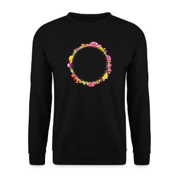 A round frame of sweets for your own texts - Unisex Sweatshirt - black - Front - Alina (178cm) & Michal (187cm)